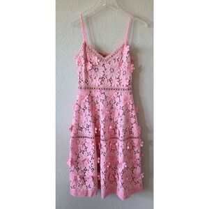 Fairy Coquette Lace Dress Size 2 Pink‎ Michael Kors 3D Floral Appliquéd HOCO